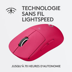 Souris gaming sans fil Logitech G - G PRO X SUPERLIGHT Ultra légere, compatible avec PC/Mac - Rose LOGITECH G