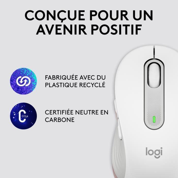 Souris Sans Fil Logitech Signature M650 - Silencieuse, Bluetooth, Boutons Programmables - Blanche LOGITECH