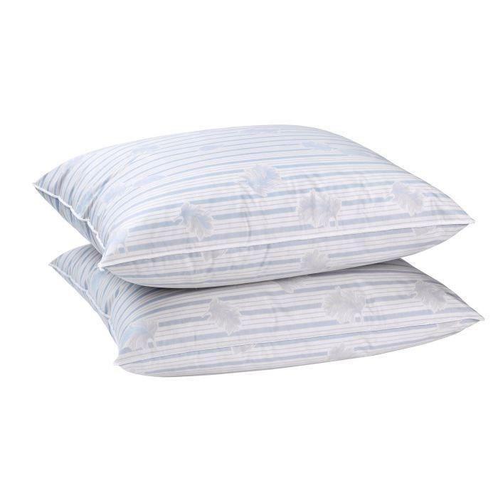 BLANREVE Lot de 2 oreillers Plumes - 60x60 cm BLANREVE