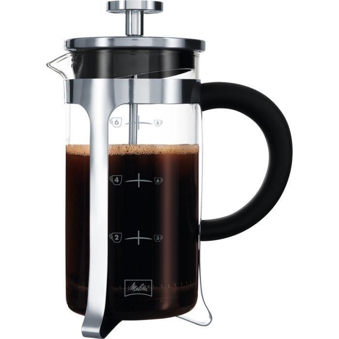 MELITTA Cafetiere a piston Premium en verre et inox 8 tasses MELITTA