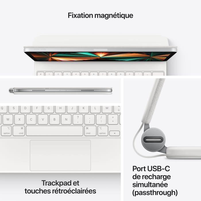 Magic Keyboard pour iPad Pro 11 pouces (3? génération) et iPad Air (4? génération) - Français - Blanc APPLE