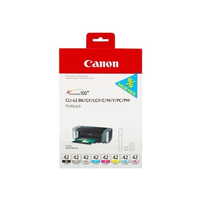 Cartouche d'encre CLI-42 8inks - CANON - Noir et couleur - Capacité standard - multipack 8 encres CANON