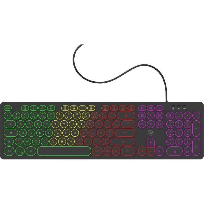 Clavier filaire RGB - MOBILITY LAB - ML306858 - AZERTY - Touches rondes - Noir MOBILITY LAB