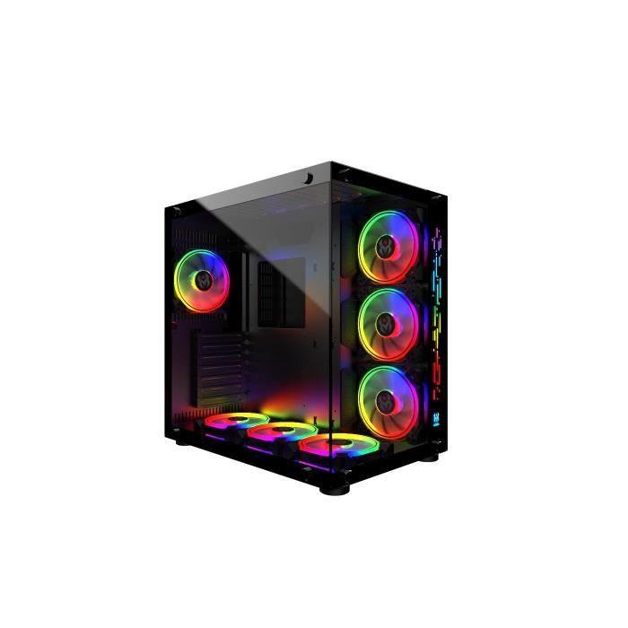 MRED - Boîtier PC Gamer ATX - Noir RGB Crystal Sea MRED