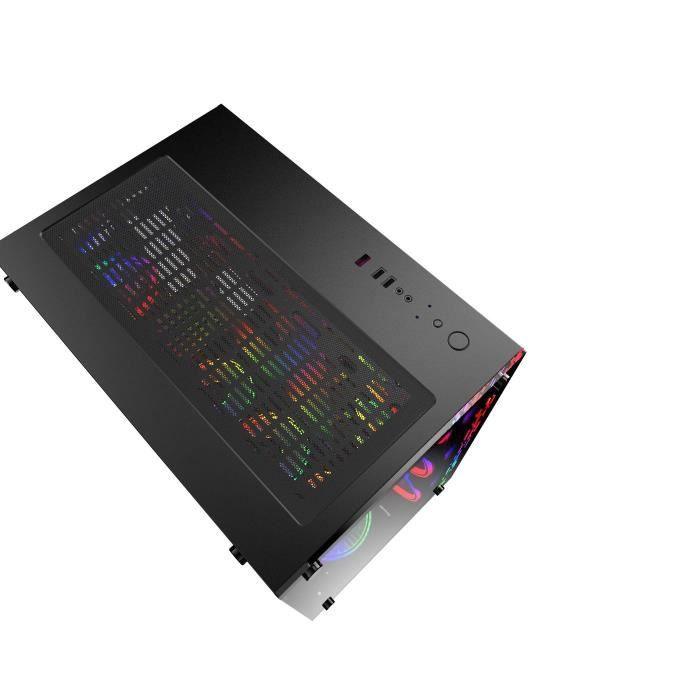 MRED - Boîtier PC Gamer ATX - Noir RGB Crystal Sea MRED