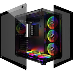 MRED - Boîtier PC Gamer ATX - Noir RGB Crystal Sea MRED