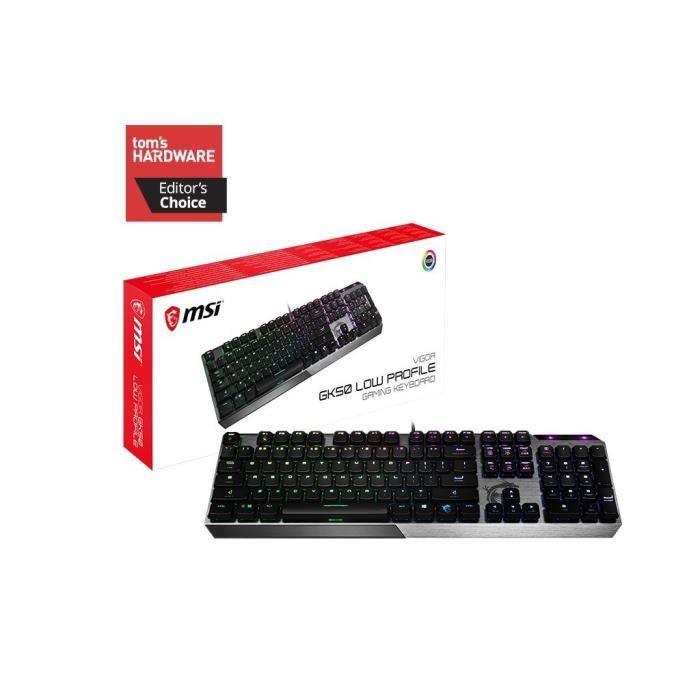 Clavier gamer mécanique - MSI - VIGOR GK50 LOW PROFILE MSI MICRO-STAR INTERNATIONAL