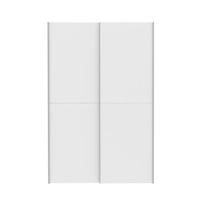 Armoire 2 portes coulissantes - Blanc mat - L 120 x P 61,2 x H 190,5 cm - OZZULA AUCUNE