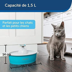 PetSafe - Fontaine a Eau Papillon pour chat et chien Drinkwell, 4 Différents Flux, Double Filtration, Facile a nettoyer, 1,5 L PETSAFE
