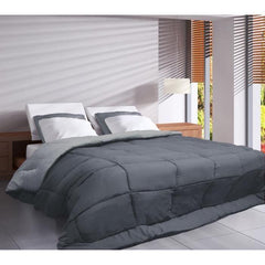 Couette Microfibre 400g/m² CALGARY Gris & Argent 220x240cm TOISON D'OR