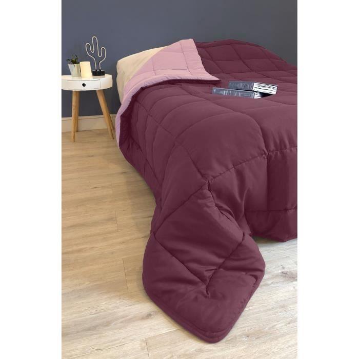 Couette Microfibre 400g/m² CALGARY Prune & Parme 240x260cm TOISON D'OR