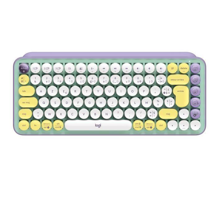 Clavier Sans Fil Logitech POP Keys Mécanique avec Touches Emoji Personnalisables, Bluetooth ou USB, Design Compact Durable - Menth LOGITECH