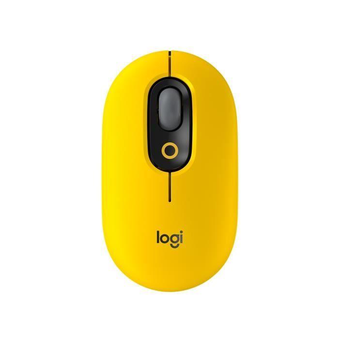 Souris Sans Fil Logitech POP Mouse avec Emojis Personnalisables, Bluetooth, USB, Multidispositifs - Jaune LOGITECH