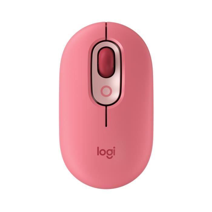 Souris Sans Fil Logitech POP Mouse avec Emojis Personnalisables, Bluetooth, USB, Multidispositifs - Rose LOGITECH