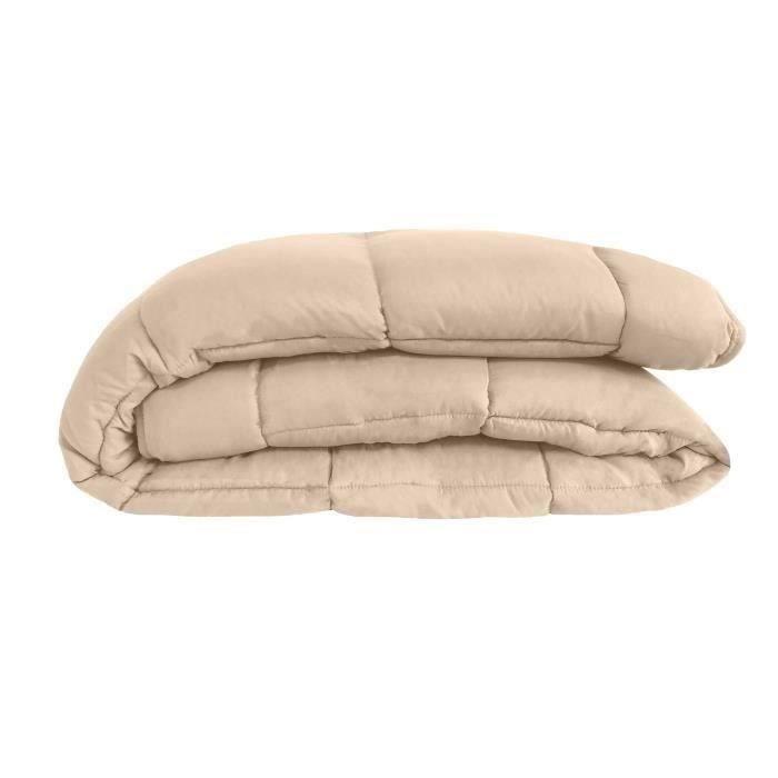 POYET MOTTE Couette Microfibre 400g/m² CALGARY - 200 x 200 cm - Gris galet et Vert lac TOISON D'OR