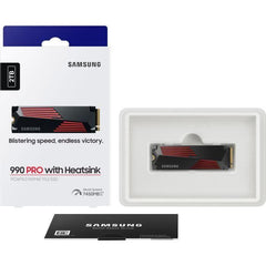 SAMSUNG - 990 PRO - Disque SSD Interne - 2 To - Avec dissipateur - PCIe 4.0 - NVMe 2.0 - M2 - Compatible PS5 (MZ-V9P2T0GW) SAMSUNG