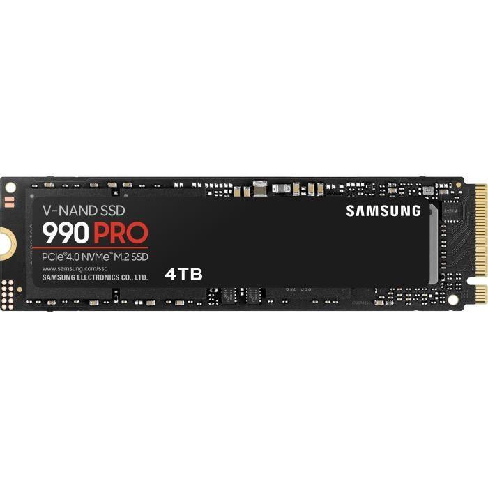 SAMSUNG - 990 PRO - Disque SSD Interne - 4 To - PCIe 4.0 - NVMe 2.0 - M2 2280 - Jusqu'a 7450 Mo/s (MZ-V9P4T0BW) SAMSUNG