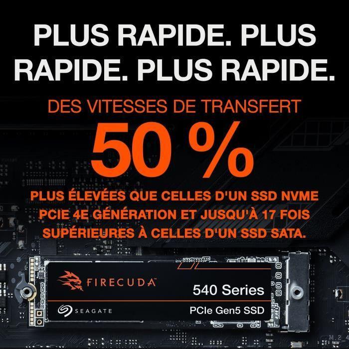 Disque SSD interne - SEAGATE - Firecuda 540 1to - M.2 2280 Pcle 5e génération (ZP1000GM3A004) SEAGATE