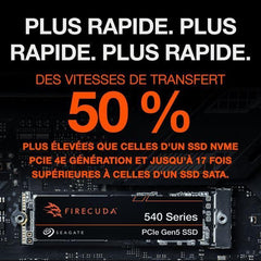 Disque SSD interne - SEAGATE - Firecuda 540 2to - M.2 2280 Pcle 5e génération (ZP2000GM3A004) SEAGATE