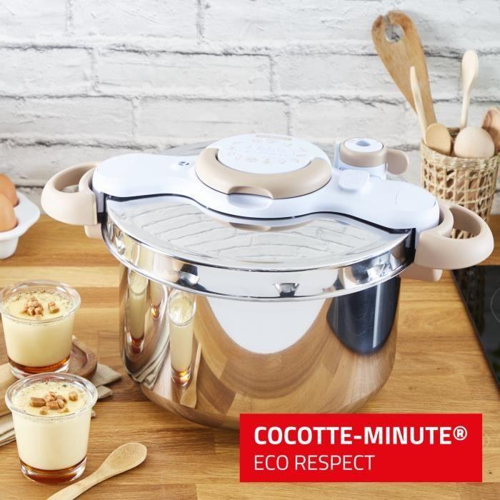 SEB Cocotte-minute inox, Autocuiseur 7,5 L, Induction, Sécurité 5 points, Fabriqué en France, Clipso Minut Eco Respect P4624871 SEB