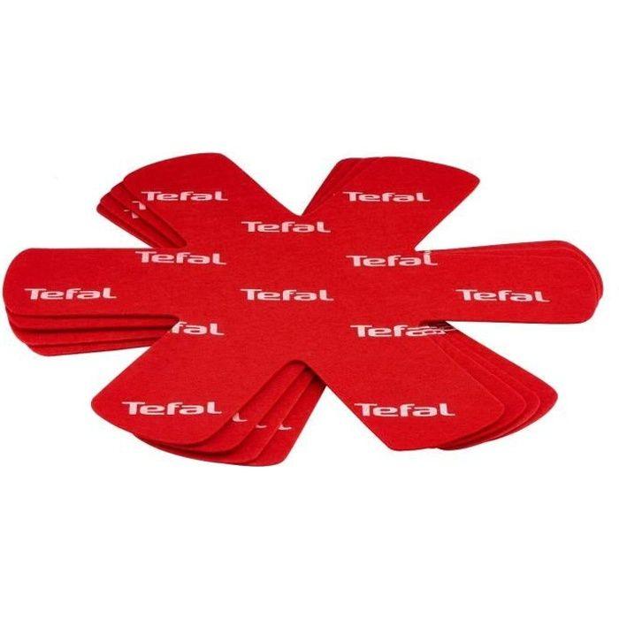 TEFAL Set de 4 protecteurs de poele K2203004 38x36x1cm rouge TEFAL