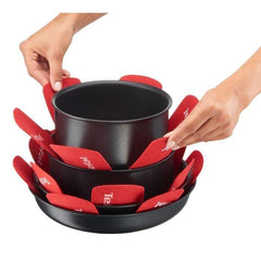 TEFAL Set de 4 protecteurs de poele K2203004 38x36x1cm rouge TEFAL