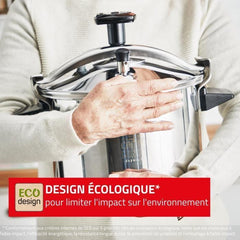 SEB Cocotte-minute inox 9 L, Induction, Éco-conçue, Systeme sécurité 5 points, Fabriqué en France, Authentique Eco-Design P0534900 SEB