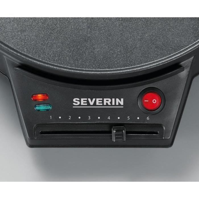 SEVERIN CM2198 - Crepiere diametre 30cm 1000W - Thermostat réglable - Inclus spatule a crepe et répartiteur de pâte en bois - Noir SEVERIN