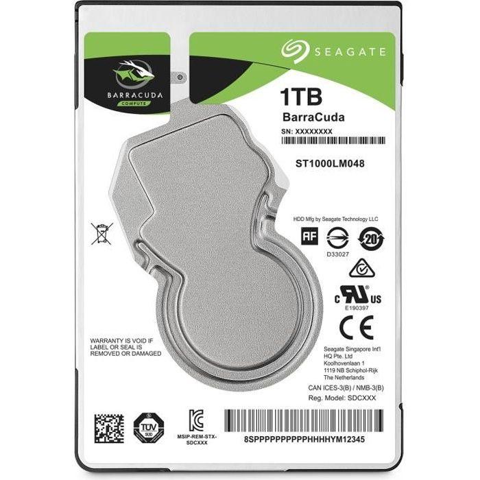 SEAGATE - Disque dur Interne - BarraCuda - 1To - 5 400 tr/min - 2.5 SEAGATE