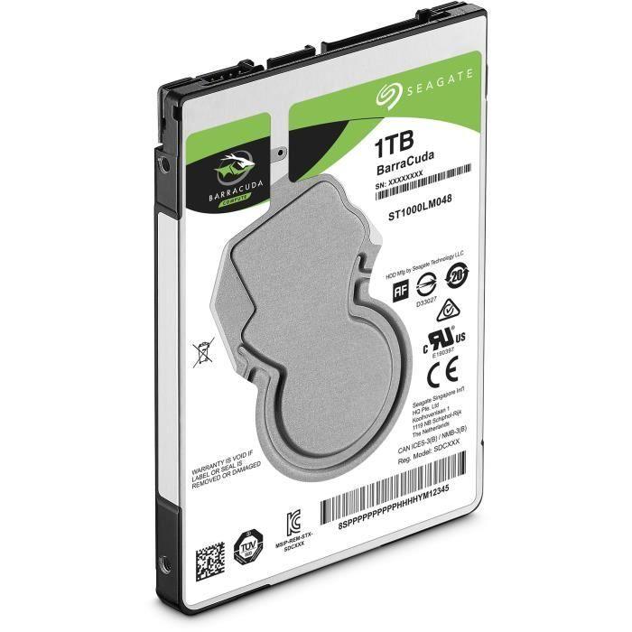 SEAGATE - Disque dur Interne - BarraCuda - 1To - 5 400 tr/min - 2.5 SEAGATE