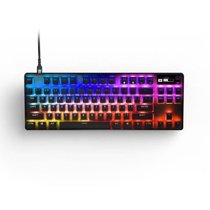 Clavier gamer mécanique - STEELSERIES - APEX PRO TKL (2023) - Sans pavé numérique - Filaire - Avec switchs réglables - Noir STEELSERIES