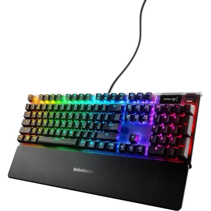 Clavier Gaming - AZERTY - STEELSERIES - Apex 7 Red Switch - Avec Pavé Numérique - Rétroéclairé - Noir STEELSERIES