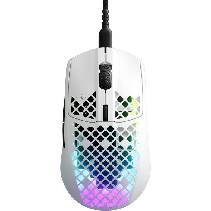 Souris gamer filaire ultra légere - STEELSERIES - AEROX 3 (2022) EDITION SNOW - Blanc STEELSERIES