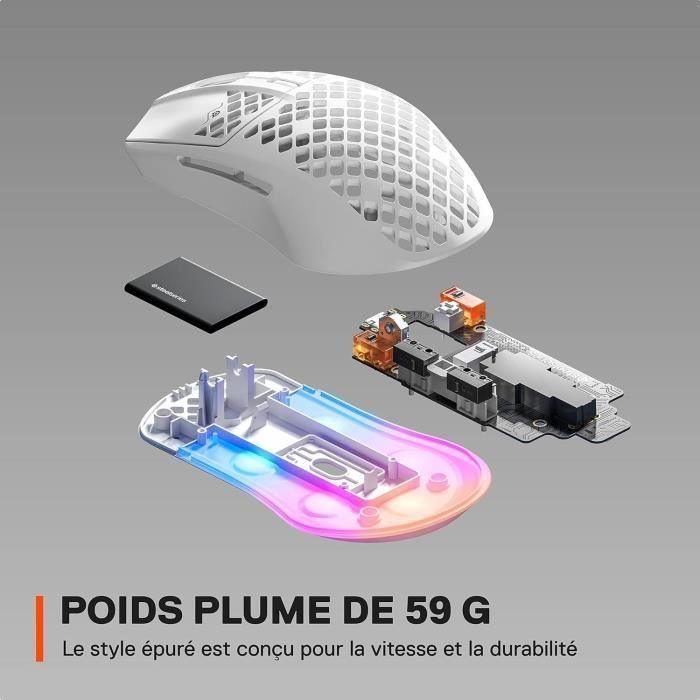 Souris gamer filaire ultra légere - STEELSERIES - AEROX 3 (2022) EDITION SNOW - Blanc STEELSERIES