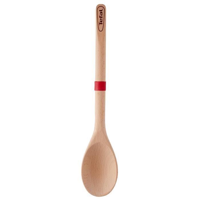 TEFAL Cuillere Ingenio - Bois hetre et silicone platinium - 32 cm TEFAL