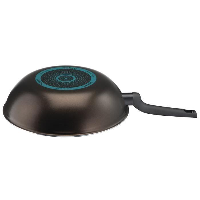 TEFAL Easy Cook & Clean Wok 28 cm, Non induction, Revetement antiadhésif, Fabriqué en France B5541902 TEFAL