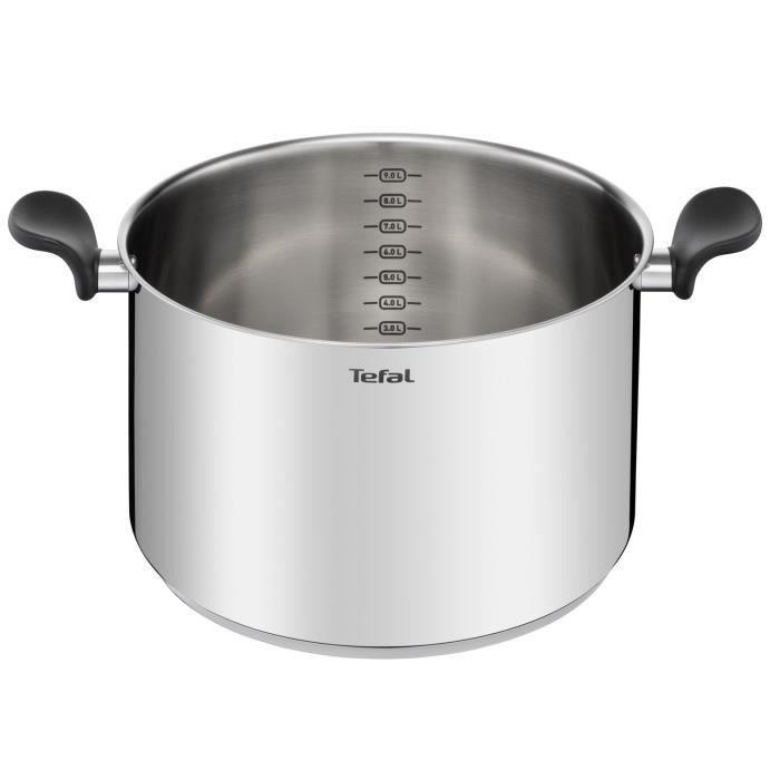 TEFAL Primary Marmite 28 cm + couvercle verre, Induction, Acier inoxydable haute qualité, Garantie 10 ans E3086404 SEB