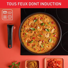 TEFAL INGENIO Batterie de cuisine 10 p, Poeles, Casseroles, Induction, Acier inoxydable, Revetement antiadhésif, Emotion L897AS04 TEFAL