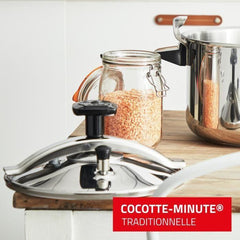 SEB Authentique Cocotte-minute inox, Autocuiseur 10 L, Induction, Sécurité 5 points, Fabriqué en France P0531600 SEB