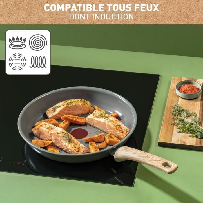 TEFAL Renew Poele 24 cm, Induction, Revetement antiadhésif céramique, Eco-conçue, Fabriqué en France C4250413 TEFAL