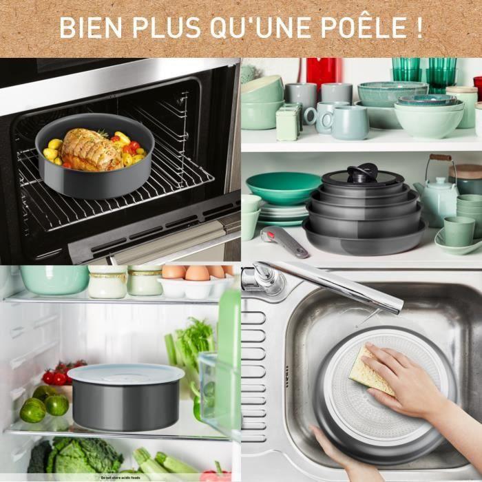 TEFAL INGENIO Renew Poele 28cm, Casserole 18cm, Poignée, Induction, Céramique antiadhésive, Eco-conçue, Fabriqué en France L2609302 TEFAL