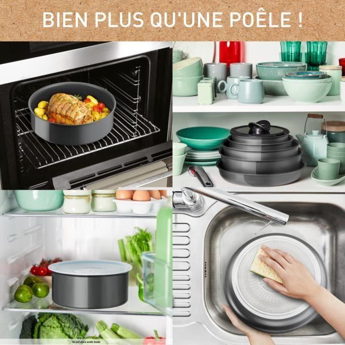TEFAL INGENIO Renew Lot de 2 poeles, 2 casseroles, Poignée, Induction, Céramique, Lave-vaisselle, Fabriqué en France L2619002 TEFAL