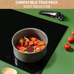 TEFAL INGENIO Renew Lot de 2 poeles, 2 casseroles, Poignée, Induction, Céramique, Lave-vaisselle, Fabriqué en France L2619002 TEFAL