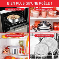 TEFAL INGENIO PREFERENCE Poele 24 cm, inox, antiadhésif, poignée vendue séparément, tous feux dont induction  L9730402 TEFAL