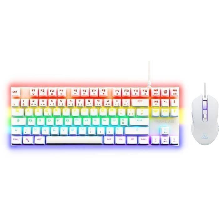 Combo Gaming Clavier mécanique TKL + Souris - THE G-LAB - COMBO MERCURY W - Blanc THE G-LAB