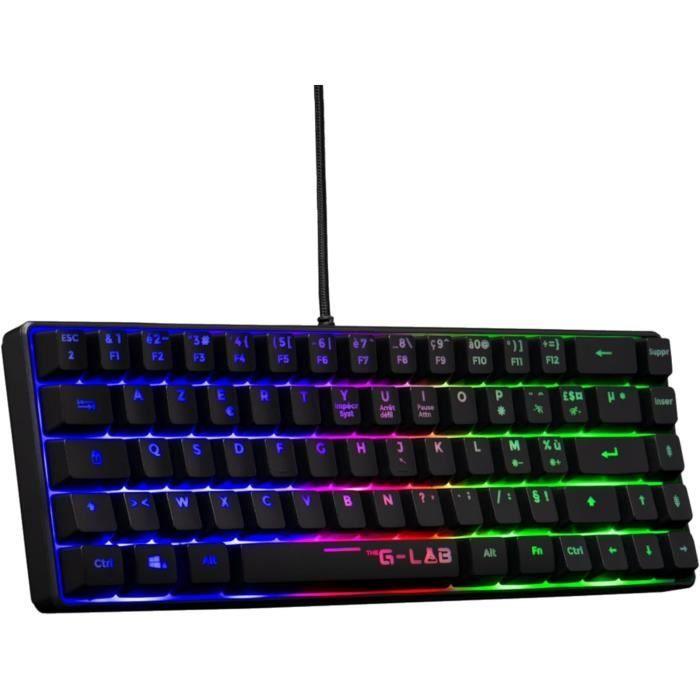 Clavier Gaming - THE G-LAB - KEYZ-HYDROGEN/FR - Membrane 60% Noir THE G-LAB