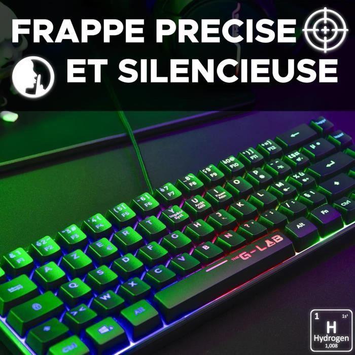 Clavier Gaming - THE G-LAB - KEYZ-HYDROGEN/FR - Membrane 60% Noir THE G-LAB