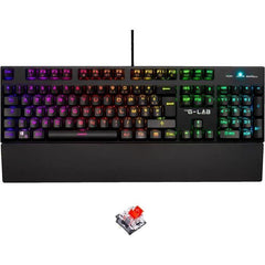 THE G-LAB KEYZ RUBIDIUM CLAVIER MÉCANIQUE RED SWITCH ET RGB COMPLeTEMENT PERSONNALISABLE AVEC REPOSE-POIGNET - AZERTY THE G-LAB