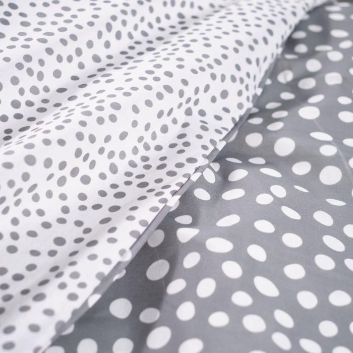 Parure de lit TODAY - housse de couette 140x200 + 2 taies d'oreiller 63x63 - 1 personne - FUNNY2.6 - Gris TODAY