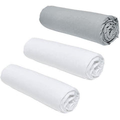 Lot de 3 draps housses TODAY Essential - 140 x 190 cm - 2 personnes - 100% Coton - Craie/ Acier TODAY